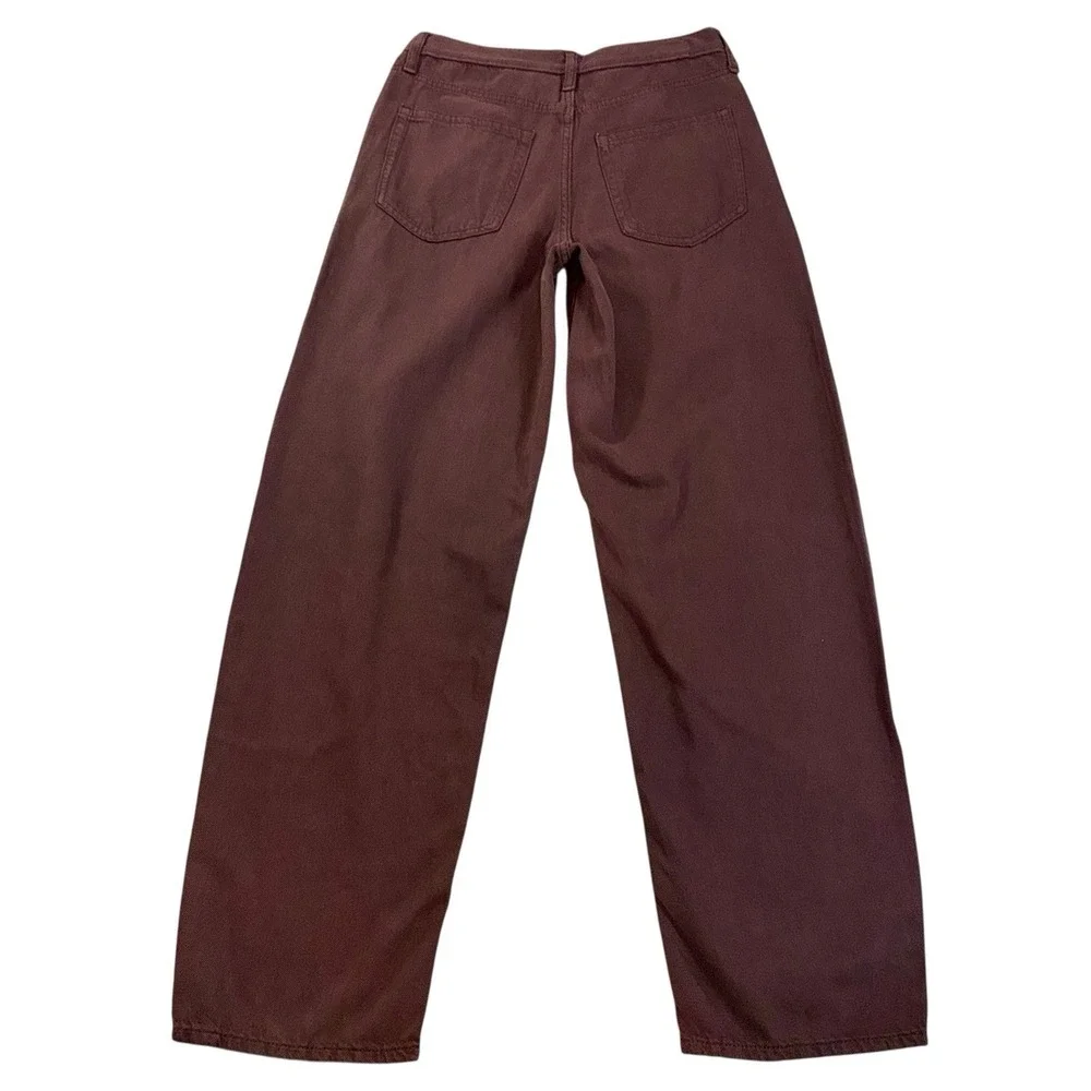 NWT Gap High Rise Crossover Barrel Jeans Size 26 Dark Brown Boho Hippie 90s
